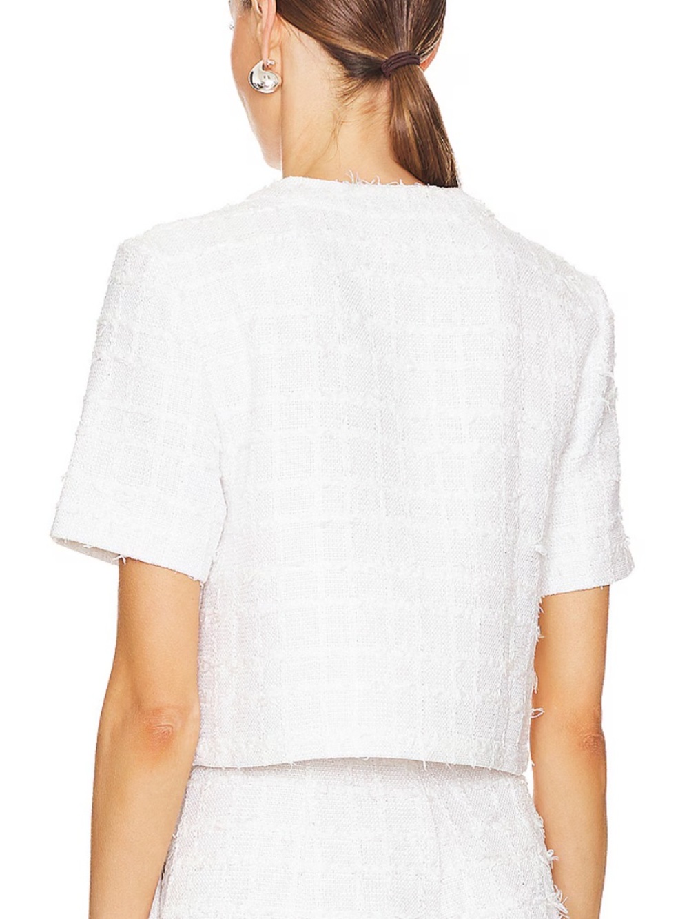 Amanda Uprichard Roswell Top in Kerrigan White Tweed - Picture 2 of 6